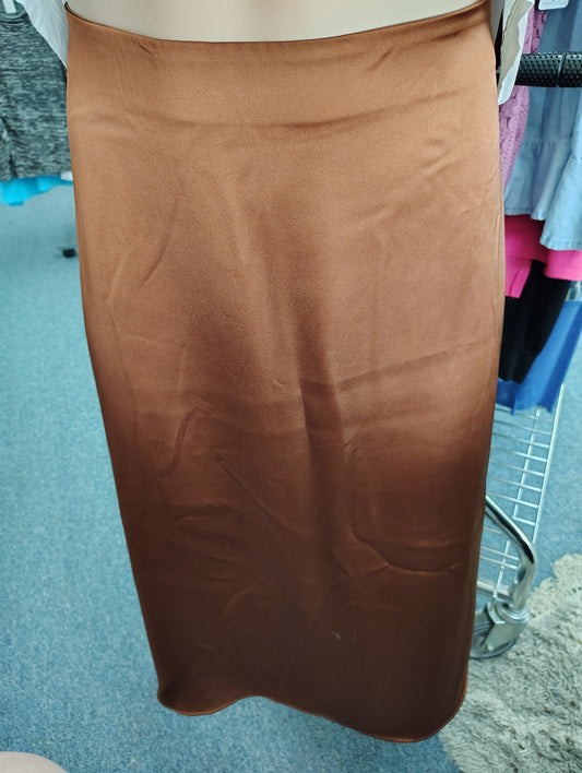 French Connection NWT brown slinky maxi skirt size XXL