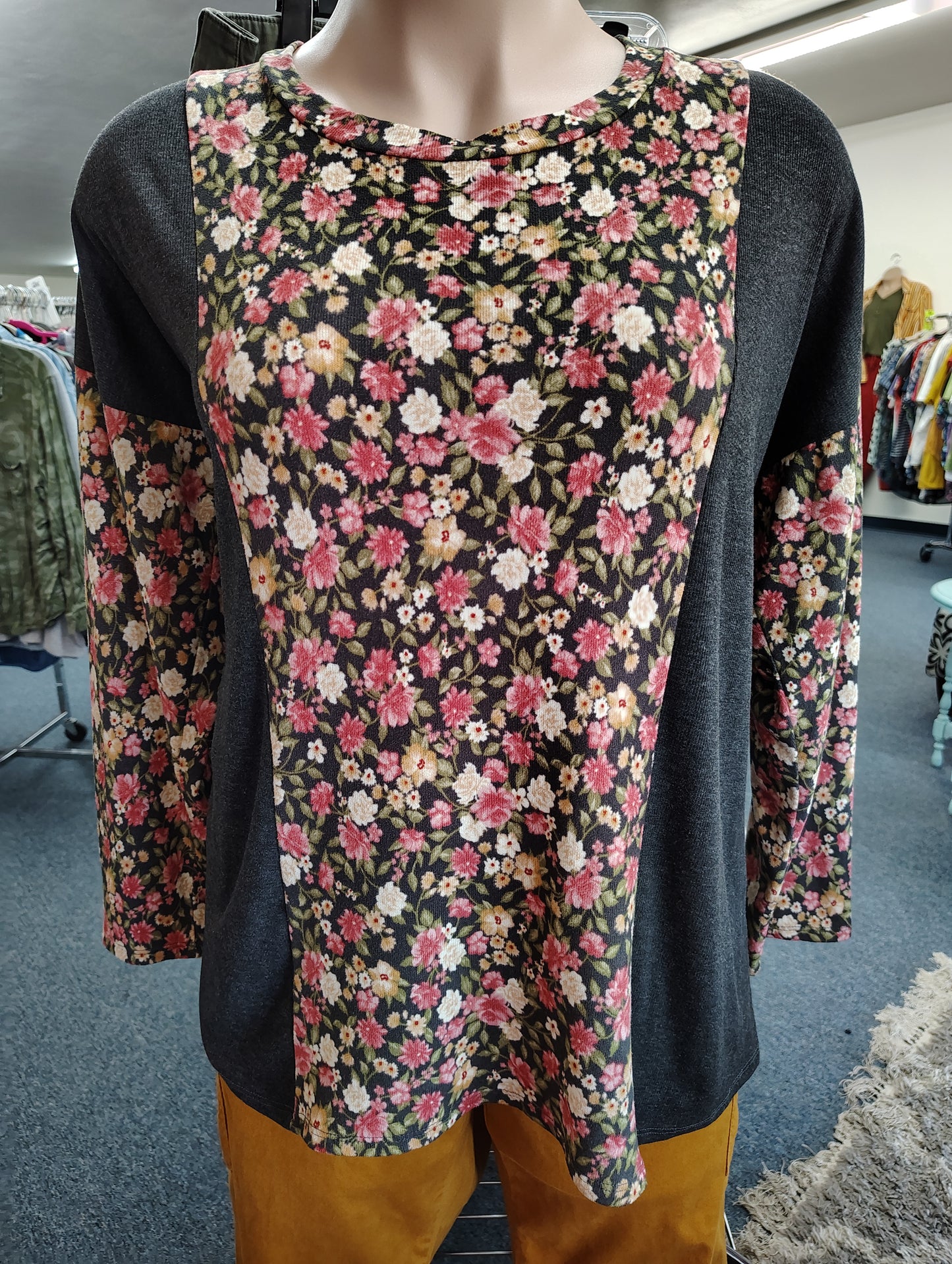 Sew in Love floral soft long sleeve top 3x