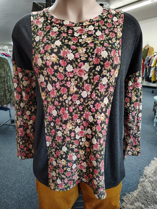 Sew in Love floral soft long sleeve top 3x