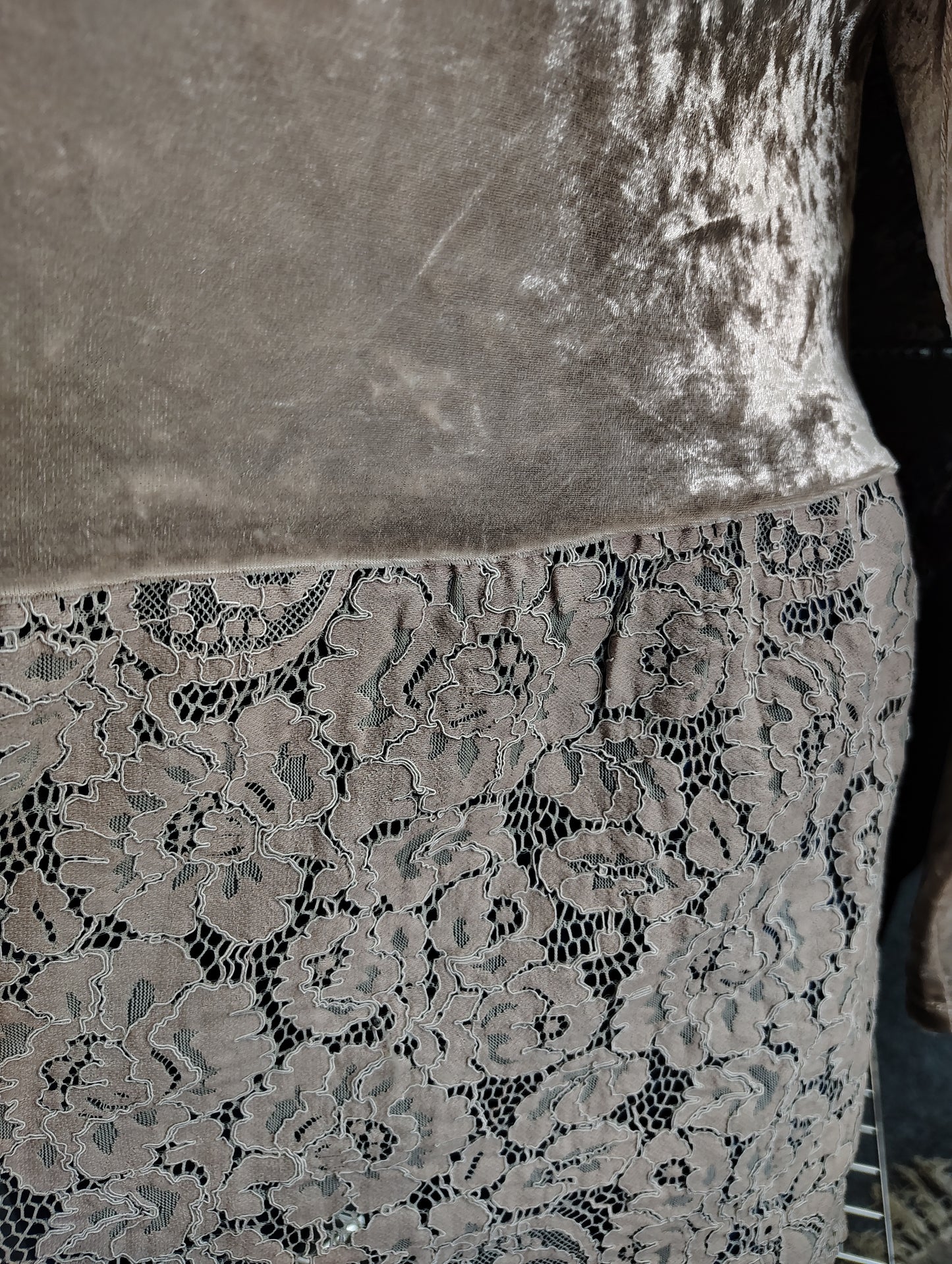 Suzanne Betro velvet and lace tunic top oversized 3x