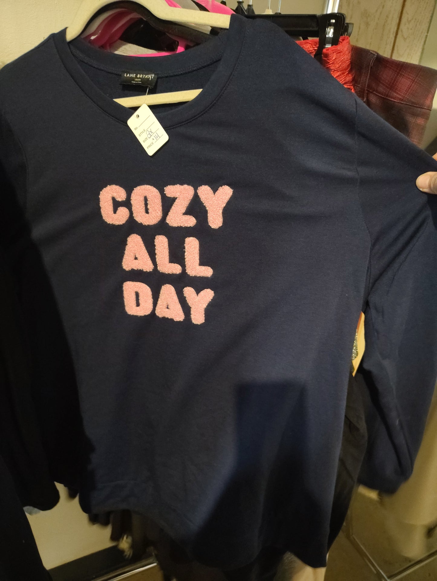 Lane Bryant navy sweatshirt "Cozy All Day" 18/20 2x