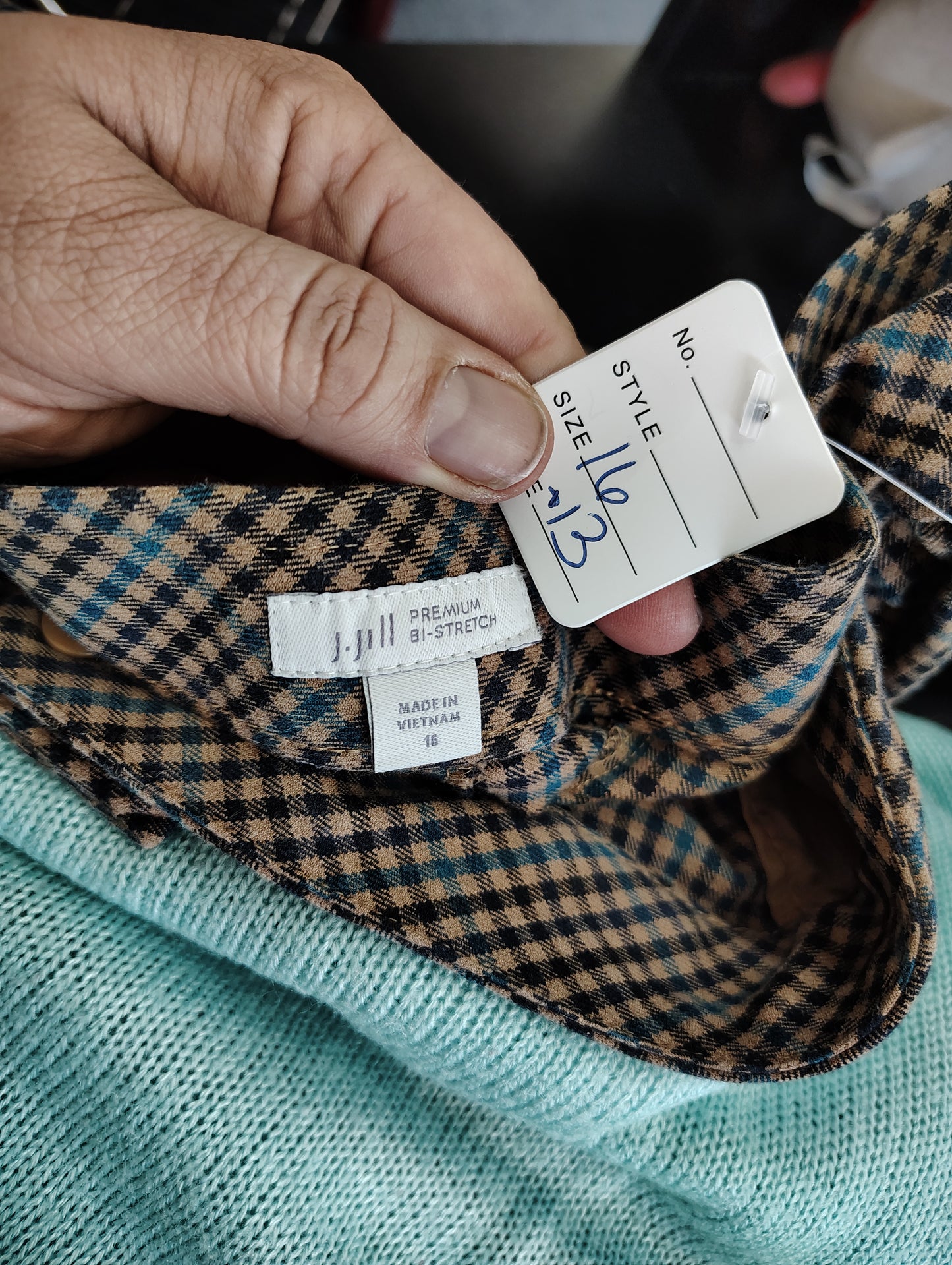 J Jill skinny ankle plaid dress pants size 16