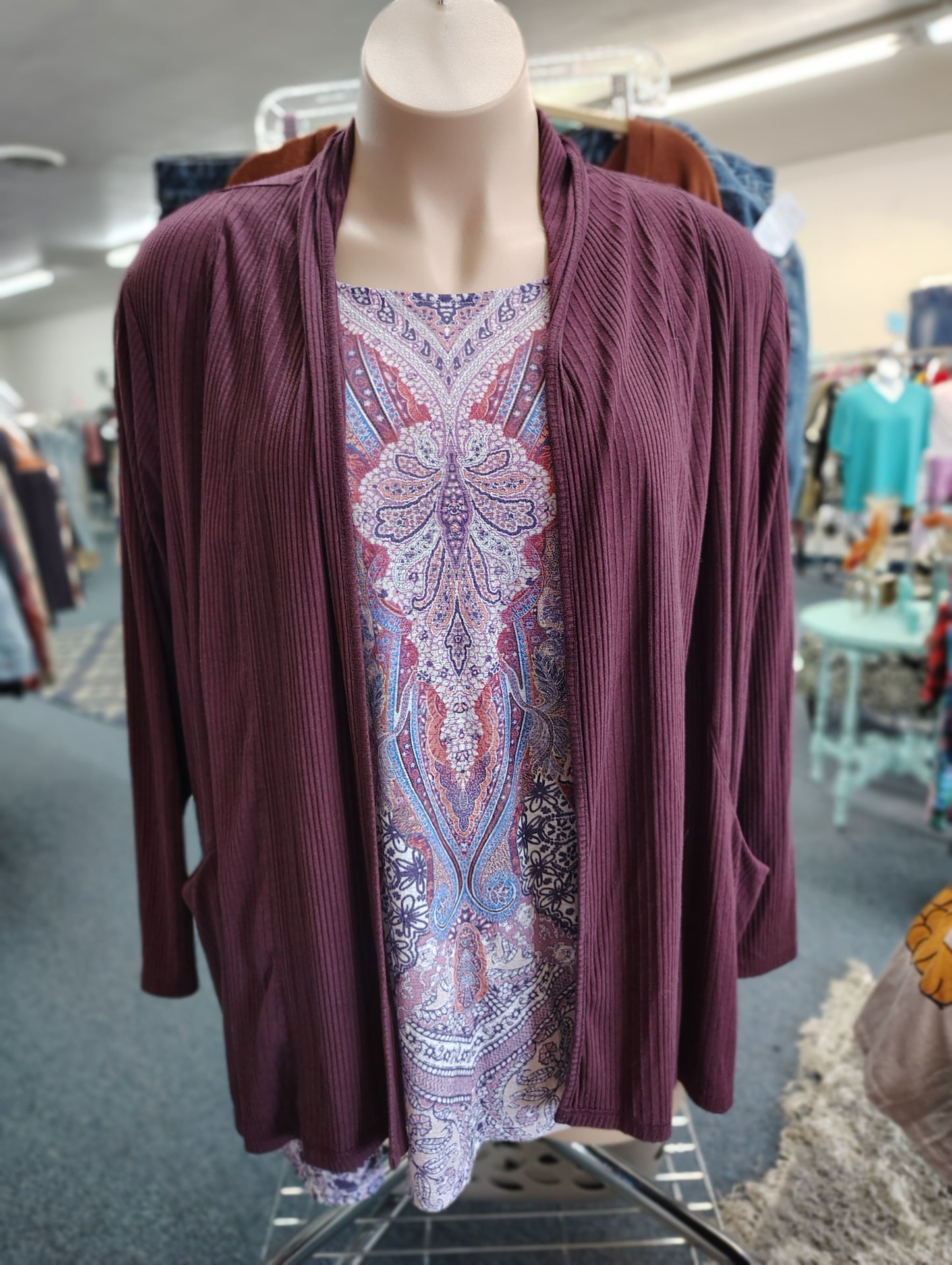 Lane Bryant purple ribbed cardigan size 26/28 4x