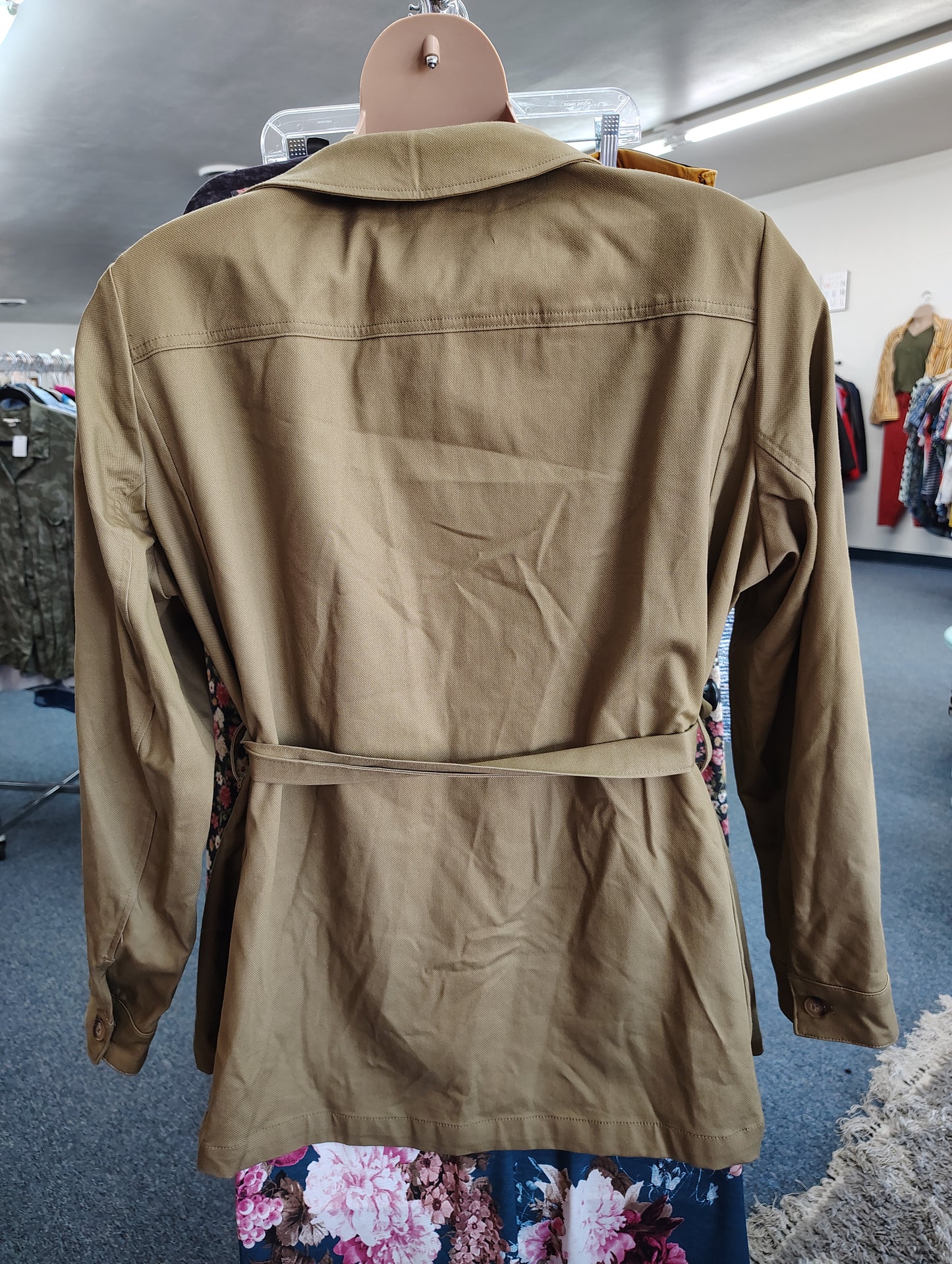 Lane Bryant NWOT green belted utility canvas jacket size 22 3x