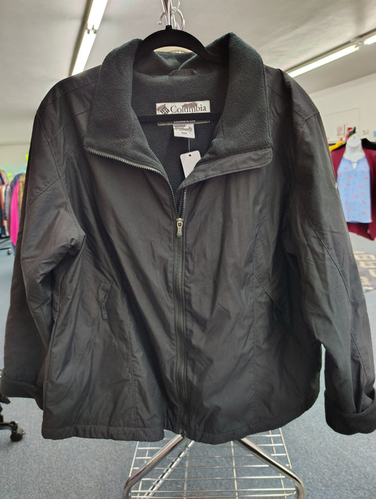 Columbia mid weight coat jacket fleece lined black size 2x