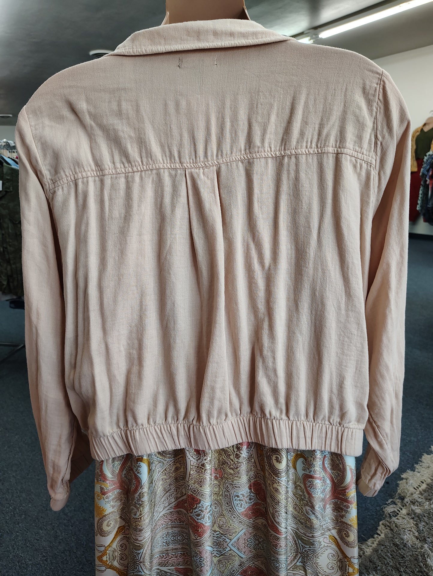 Torrid tan zip front linen jacket size 3x