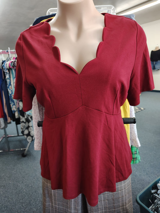Eloquii red peplum top dressy size 22 3x