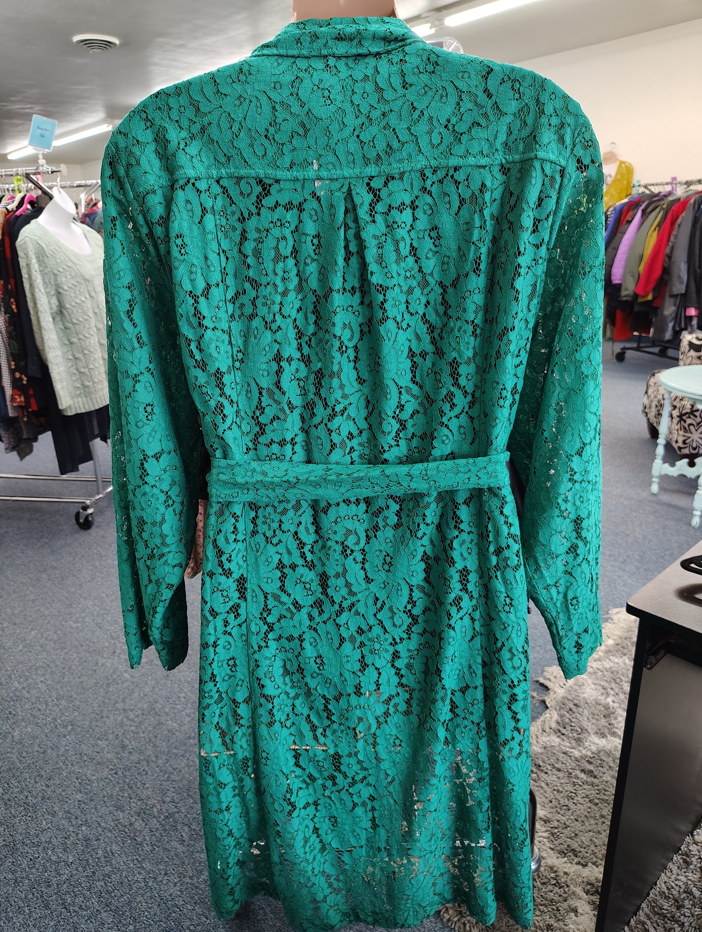 Torrid NWT bright green lace duster jacket size 5x