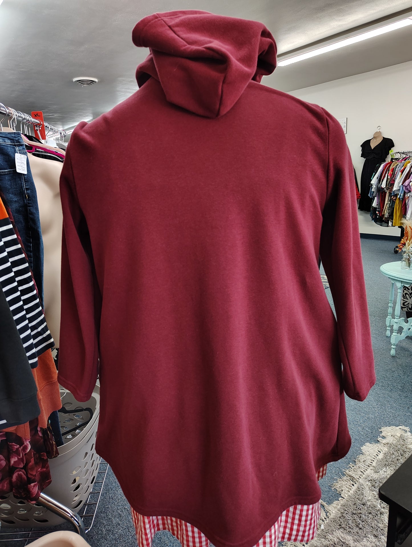 Hanna Nikole maroon zip front hooded sweatshirt size 2x