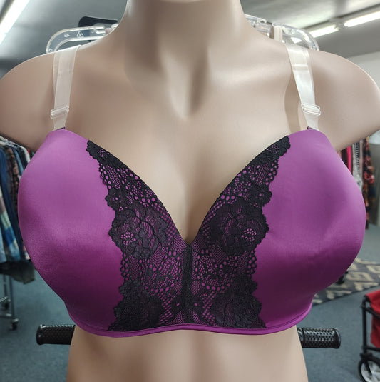 Cacique purple strapless bra with lace size 42F