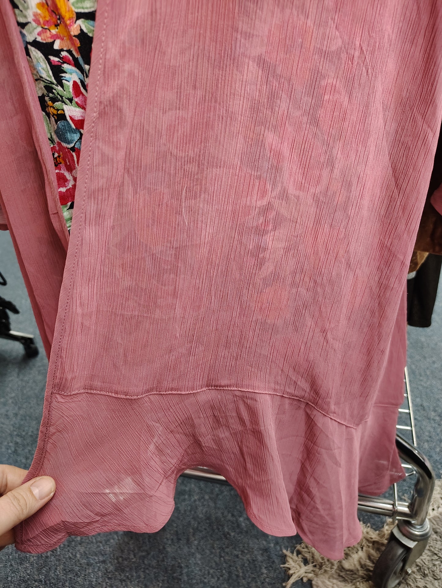 Torrid pink chiffon long duster kimono size 5x