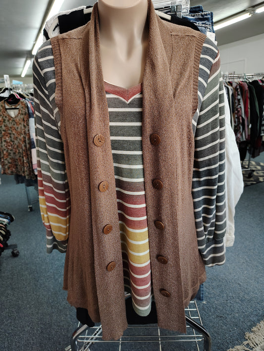 CJ Banks brown knit sweater vest size 3x