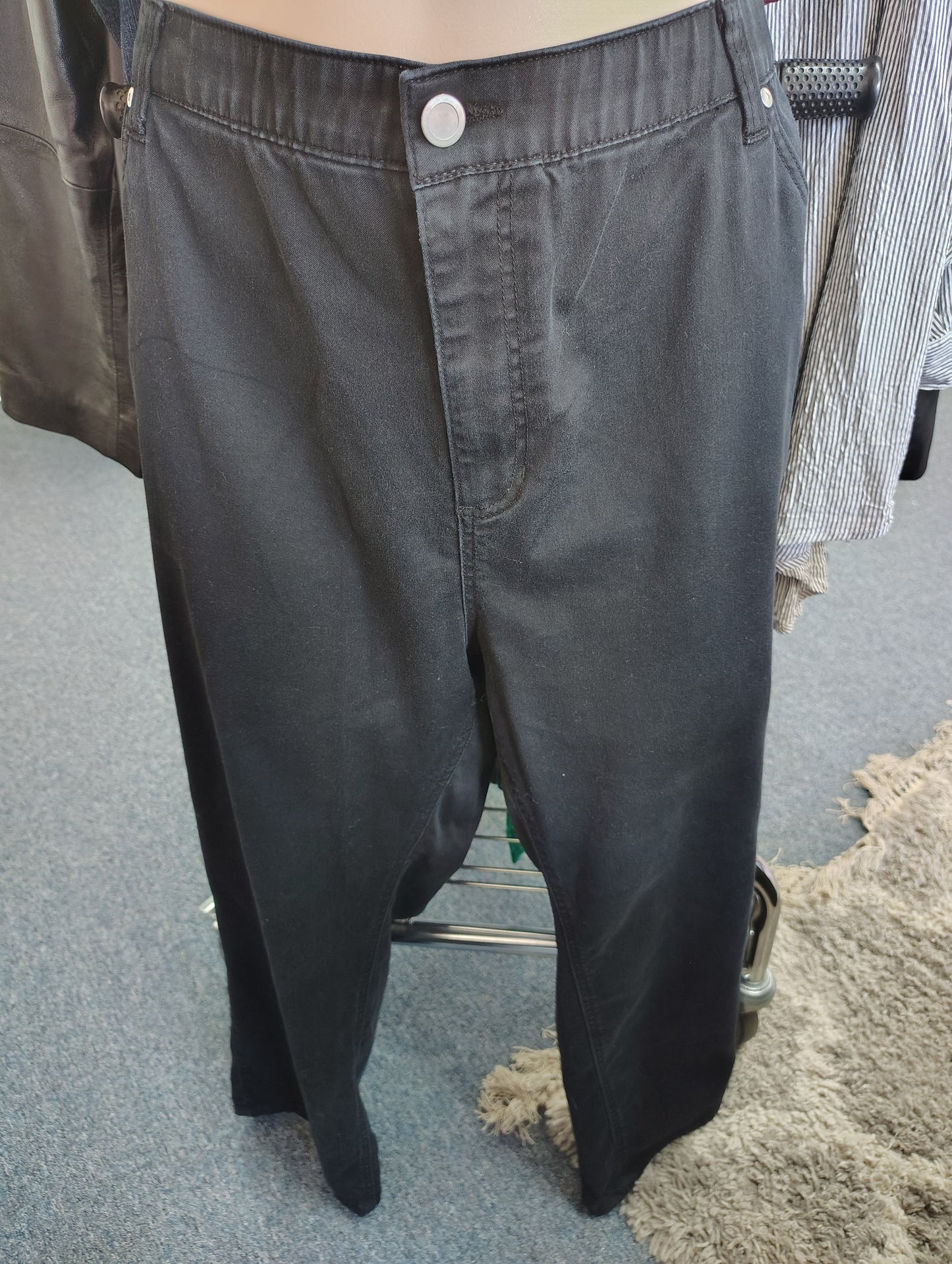 Catherines sateen stretch black jeans size 30w