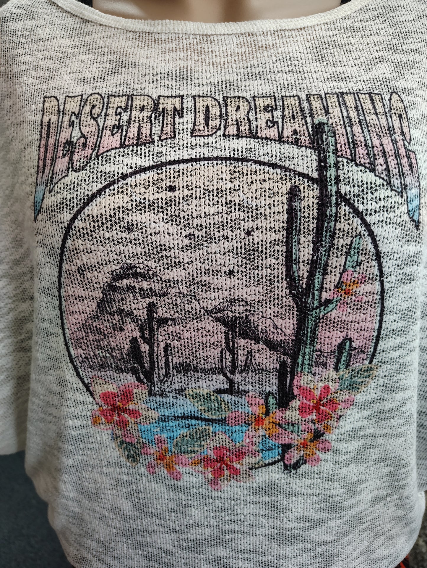 White semi sheer Desert sweater top size xl