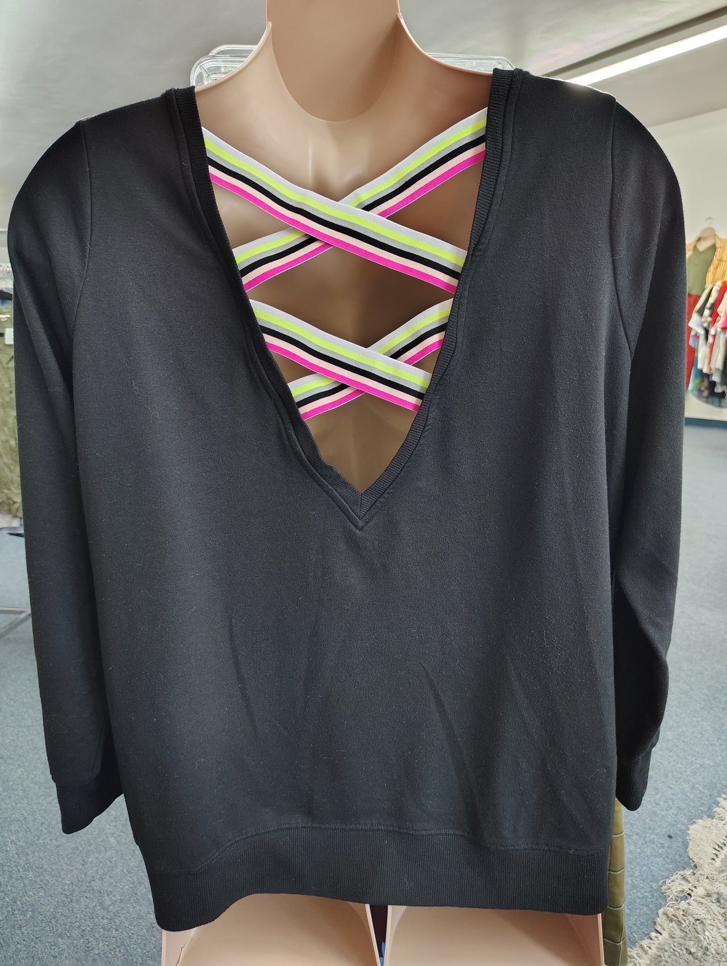 Torrid Active black sweatshirt with rainbow straps size 3x