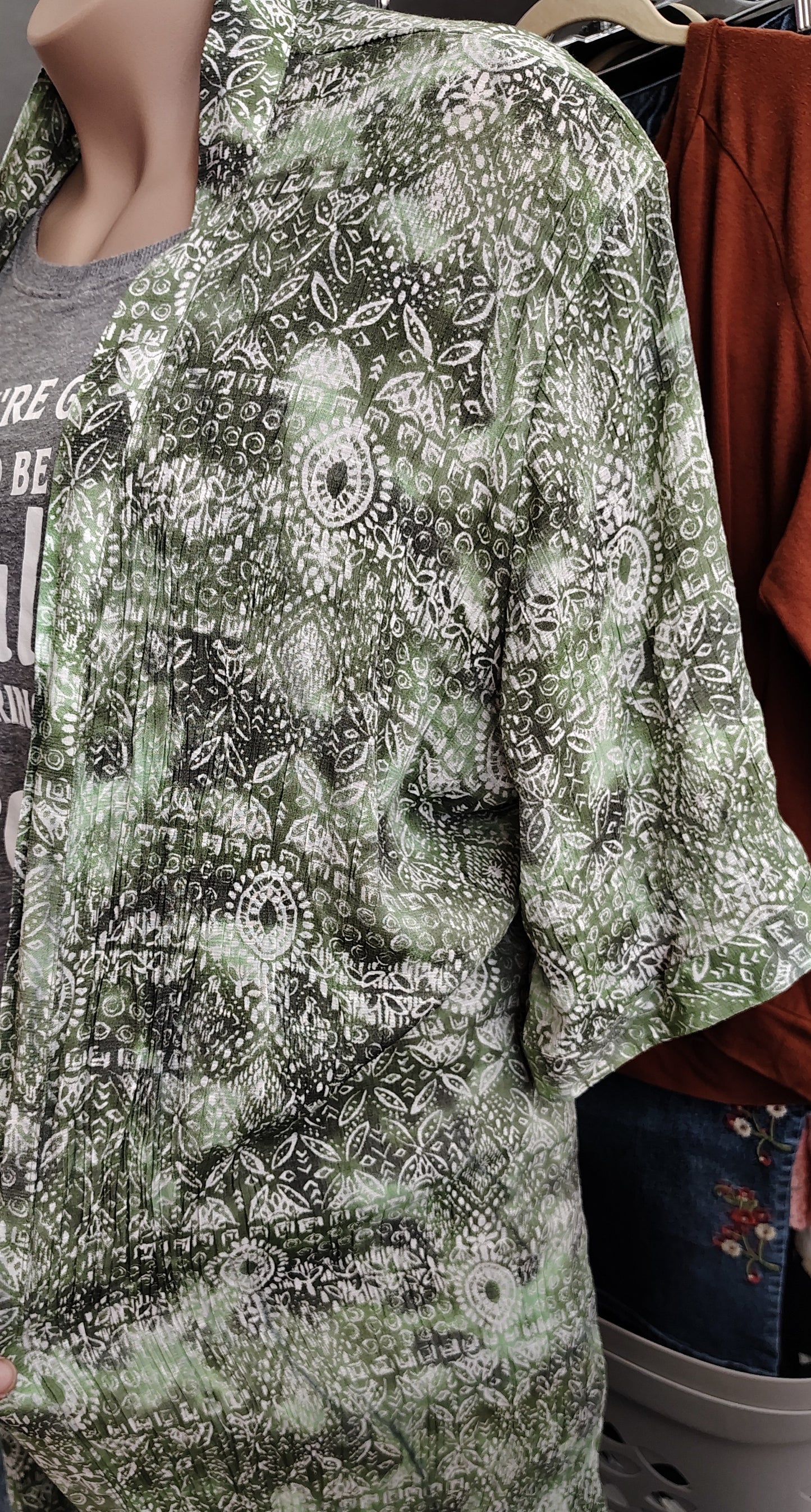 Catherines green and white kimono jacket 5x