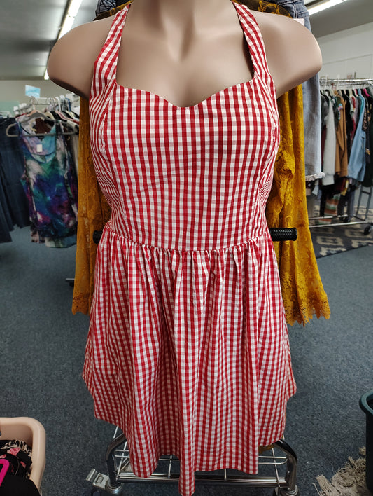 Old Navy NWT red and white plaid pinup dress size xxl