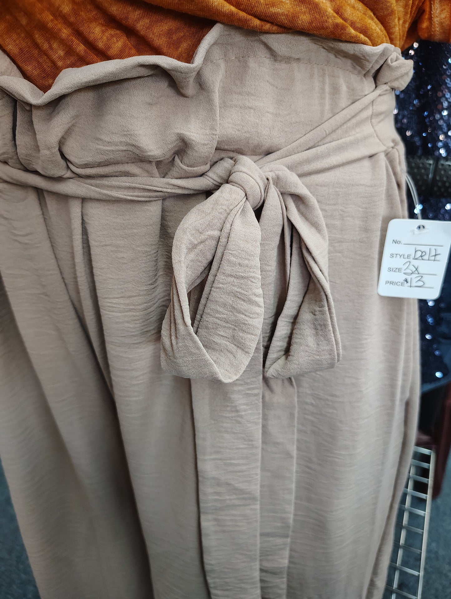 Chic Soul khaki dressy pants with belt size 3x