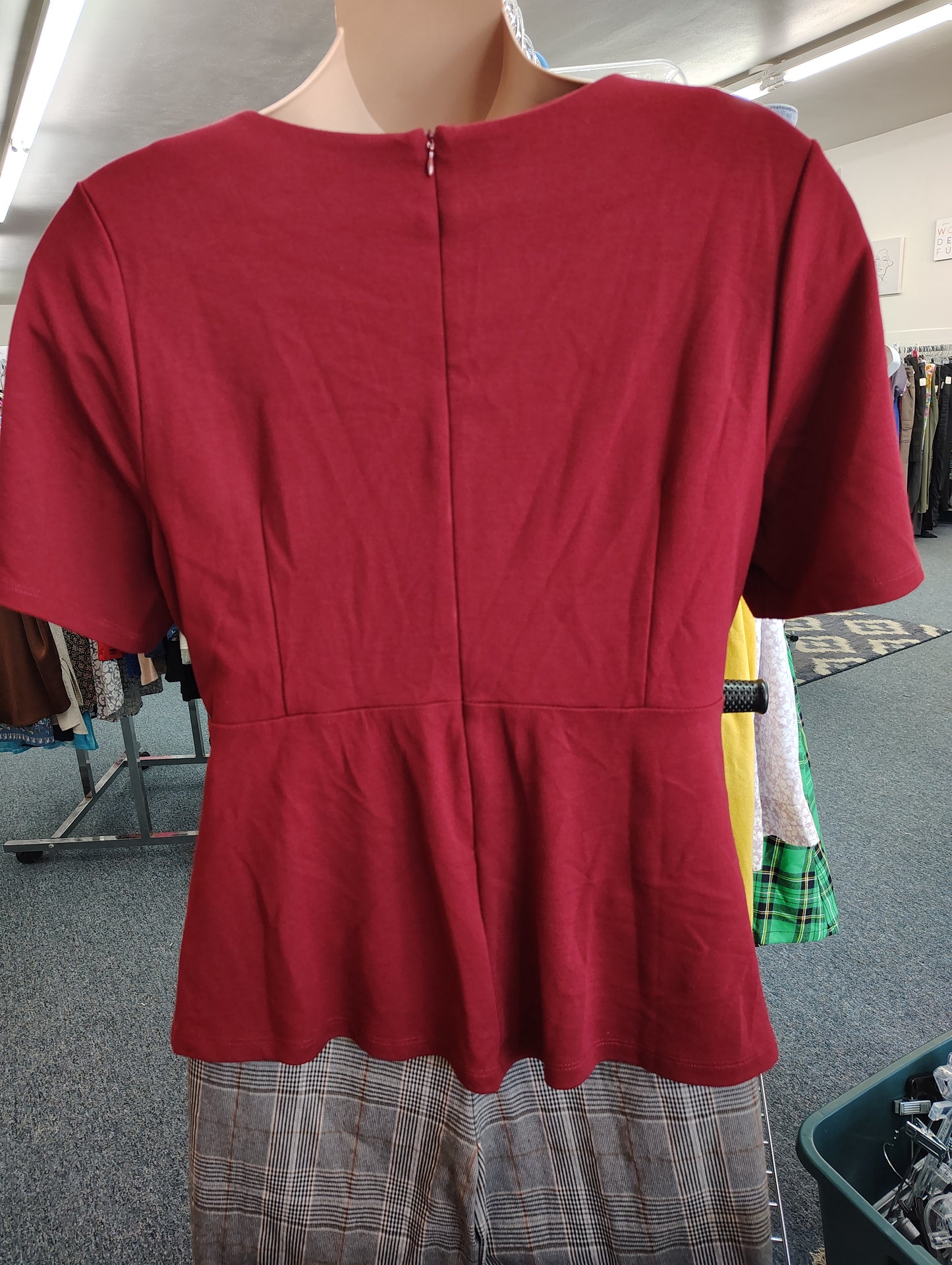 Eloquii red peplum top dressy size 22 3x