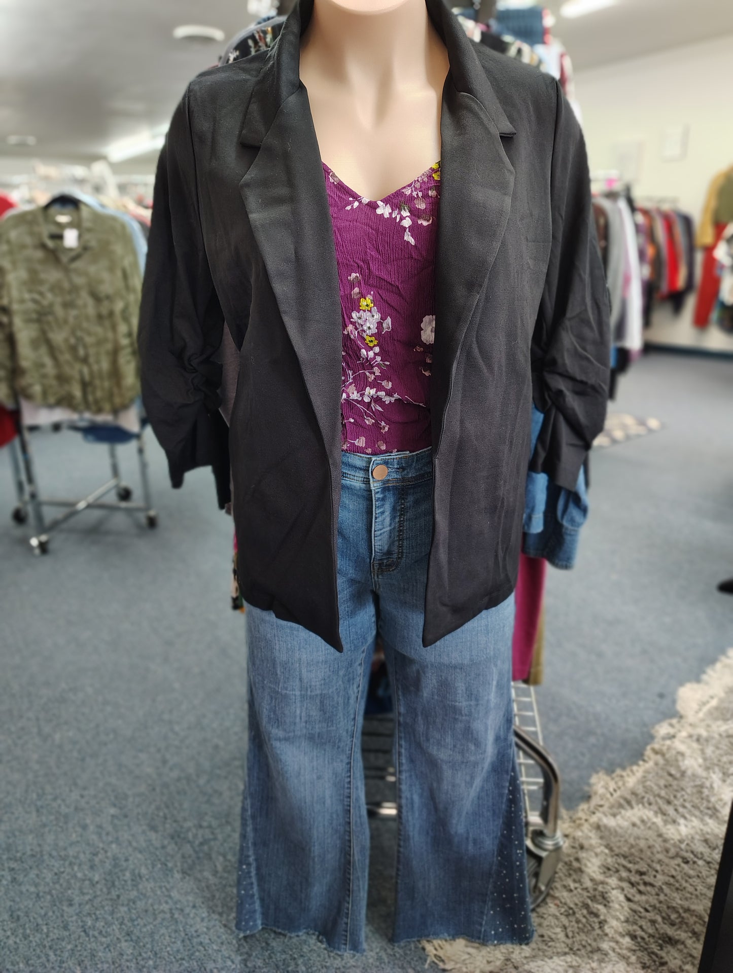 Dear Scarlett NWT black stretch knit blazer jacket 2x