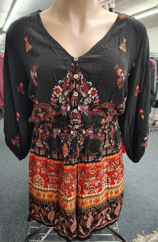 City Chic long sleeve floral romper size 3x 24