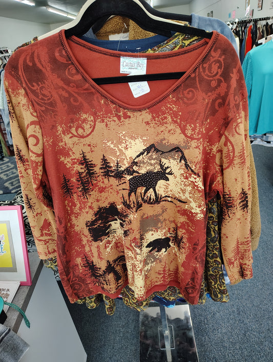 Cactus Bay orange forest tee size xxl