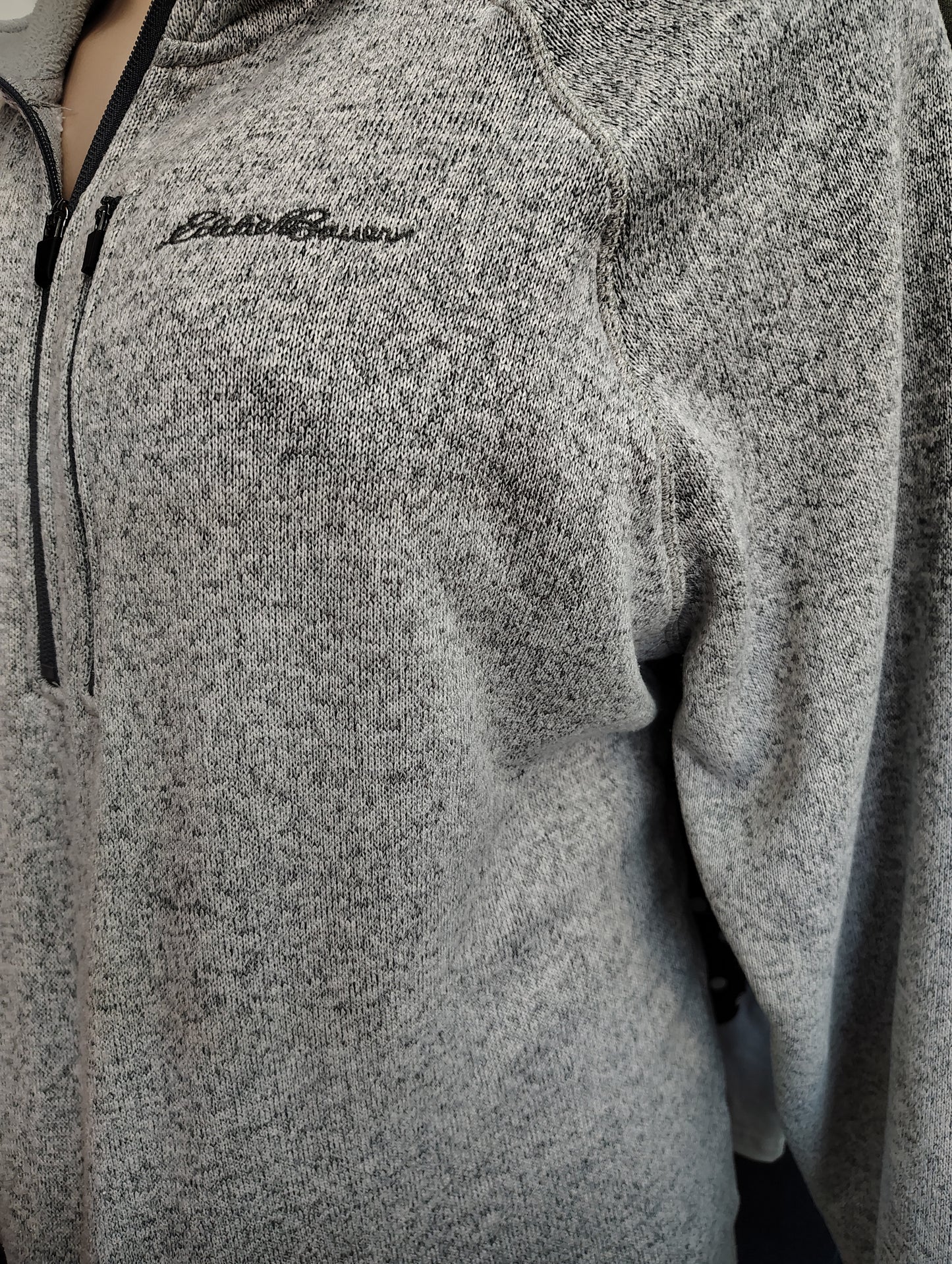 Eddie Bauer gray fleece half zip sweatshirt size xl