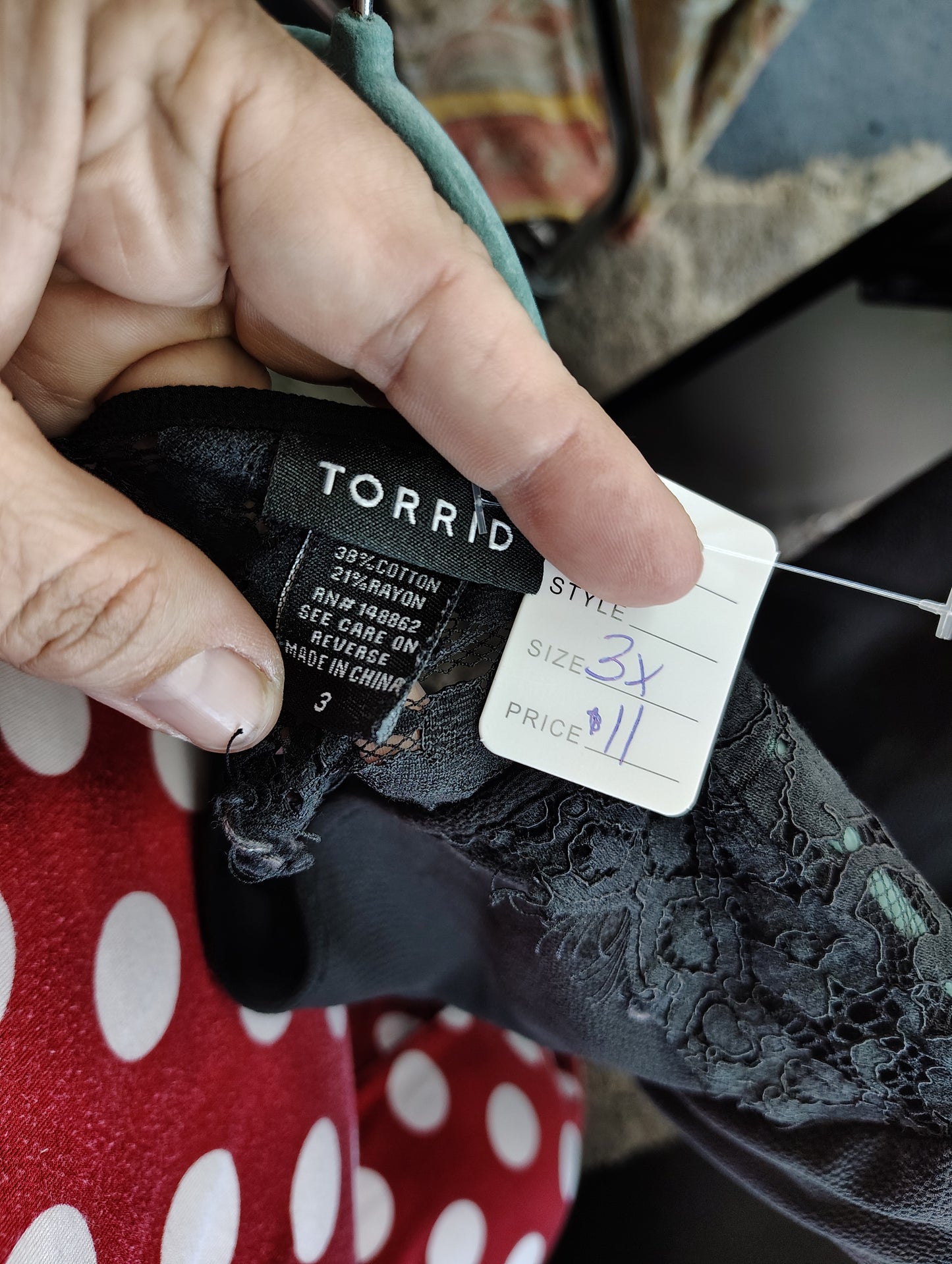 Torrid black lace back dressy top size 3x