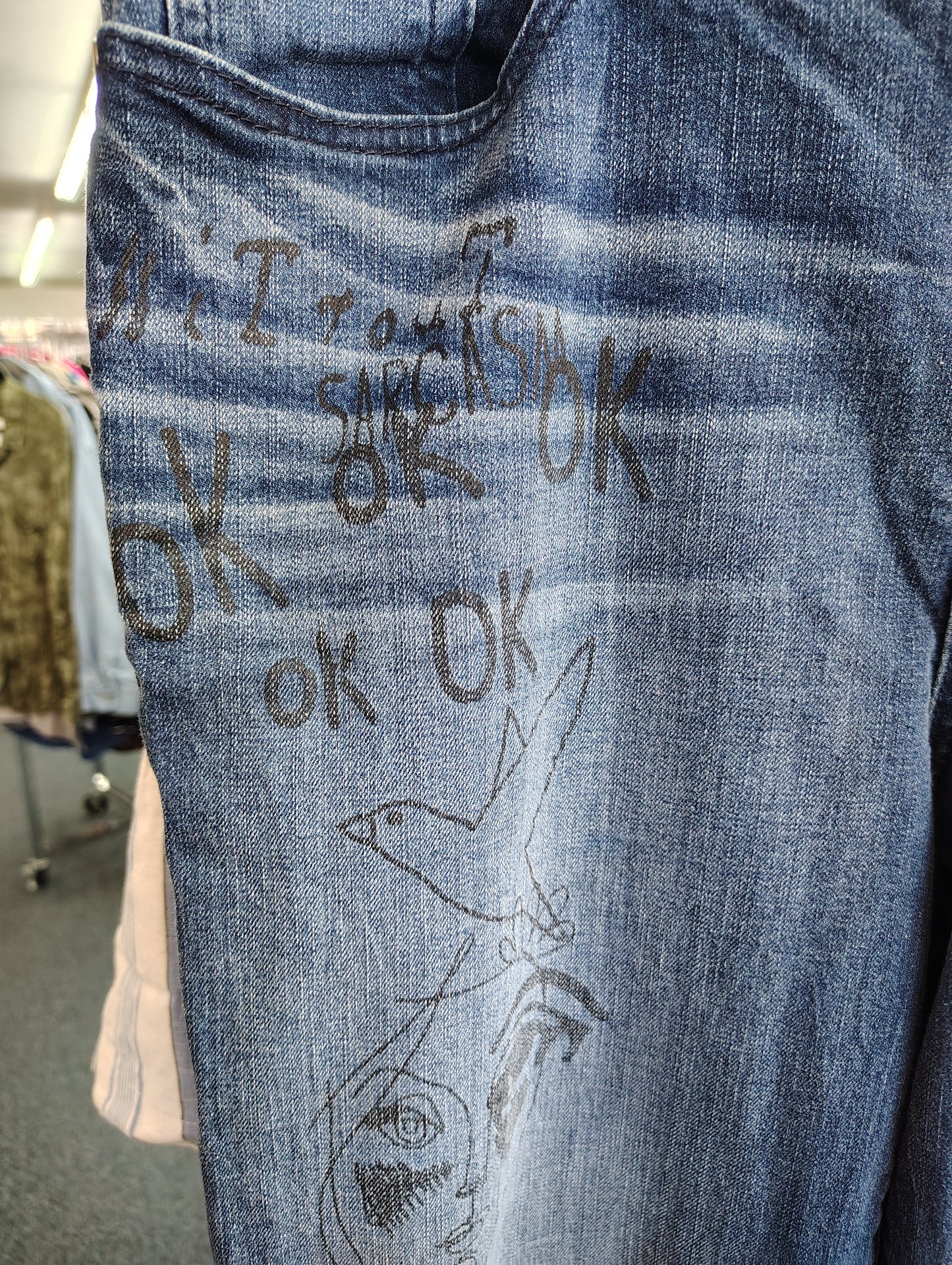 Torrid skinny denim with drawings size 14 short