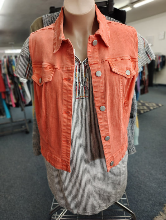 Cato orange denim vest size 2x