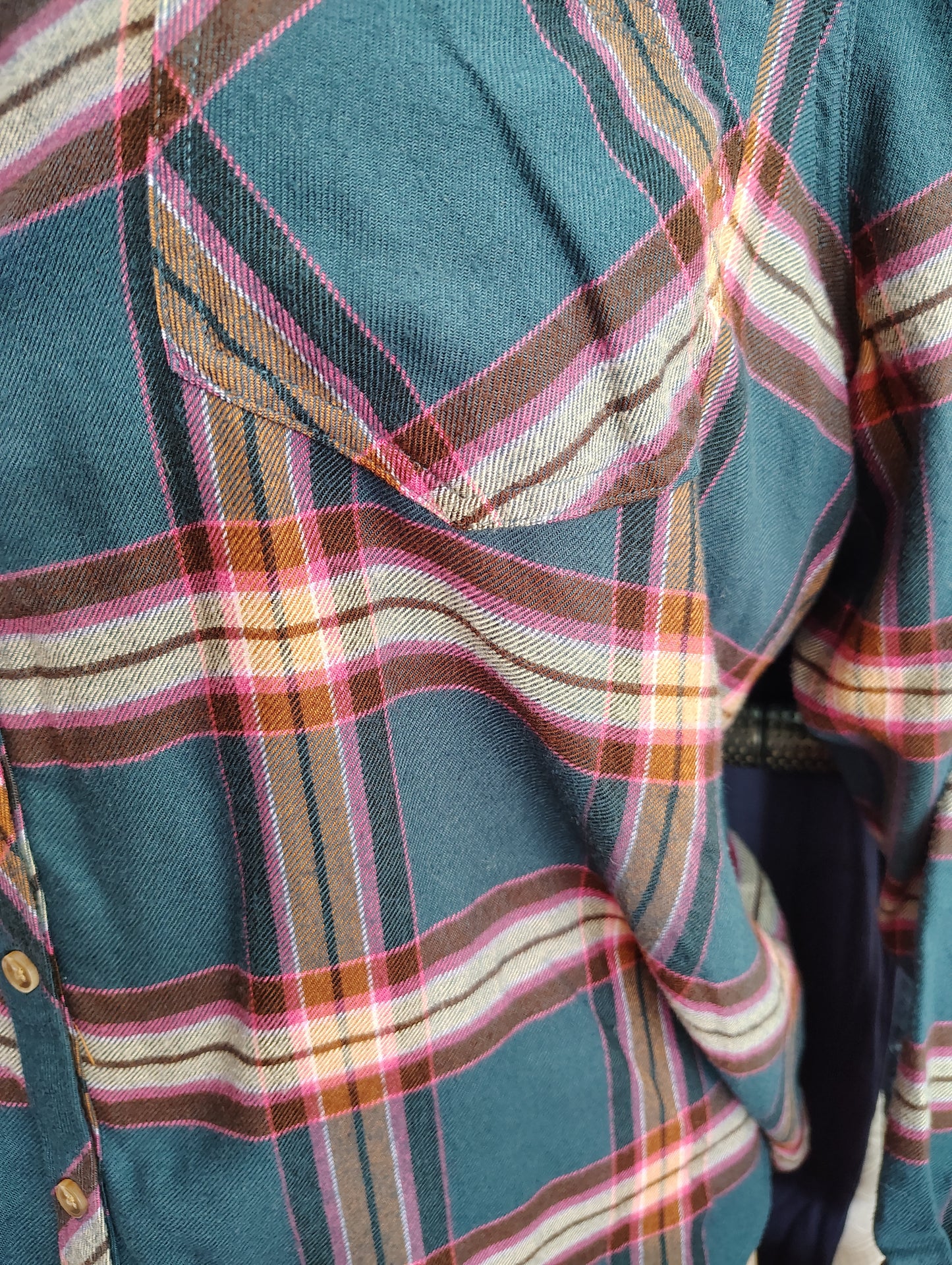 Maurices flannel plaid button front top size 2x