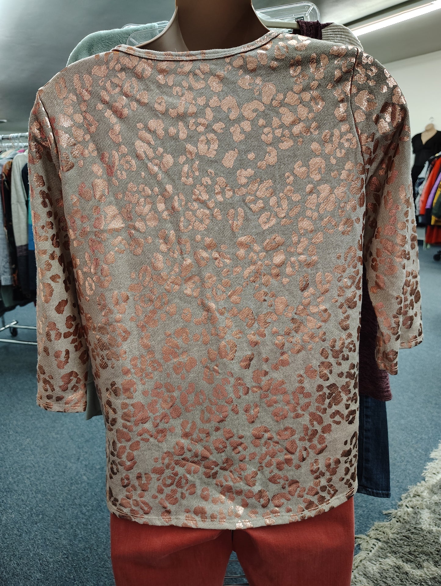 Honeyme Curvy animal print top with shiny design xl