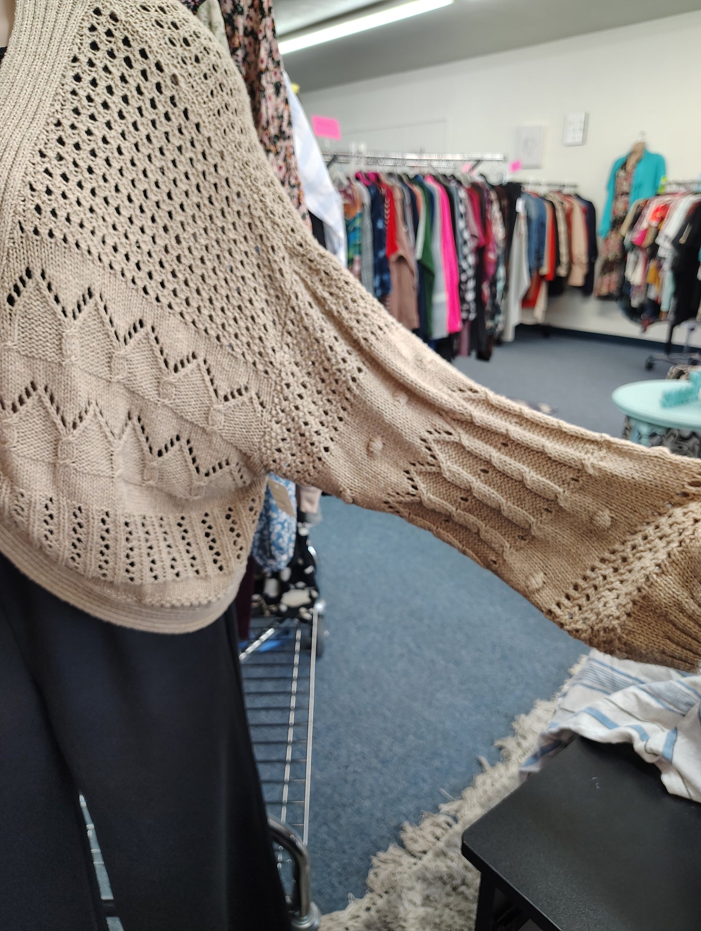 Old Navy brown crochet cardigan size XXL