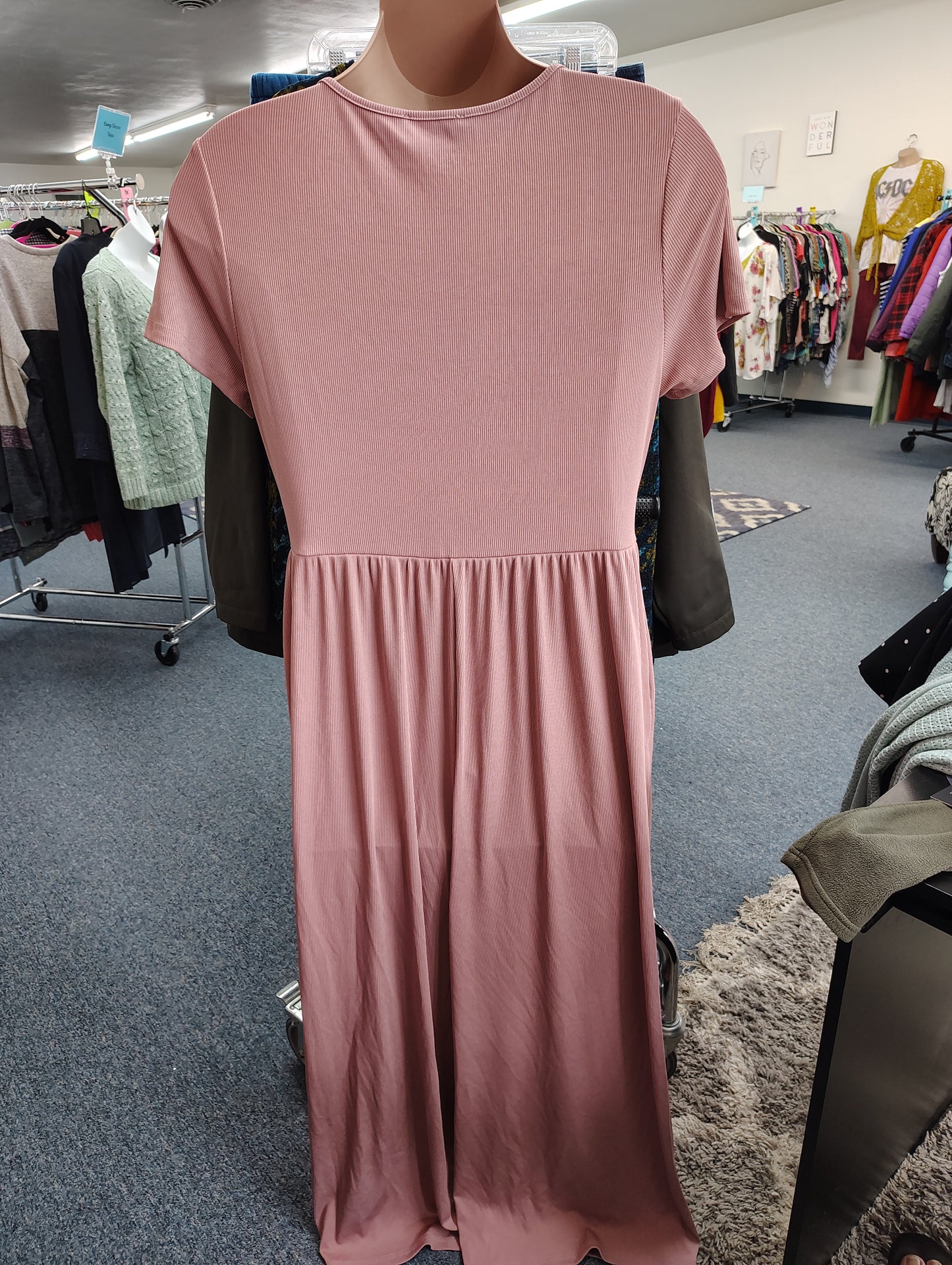 Cider blush pink ribbed knit jumpsuit size 3x