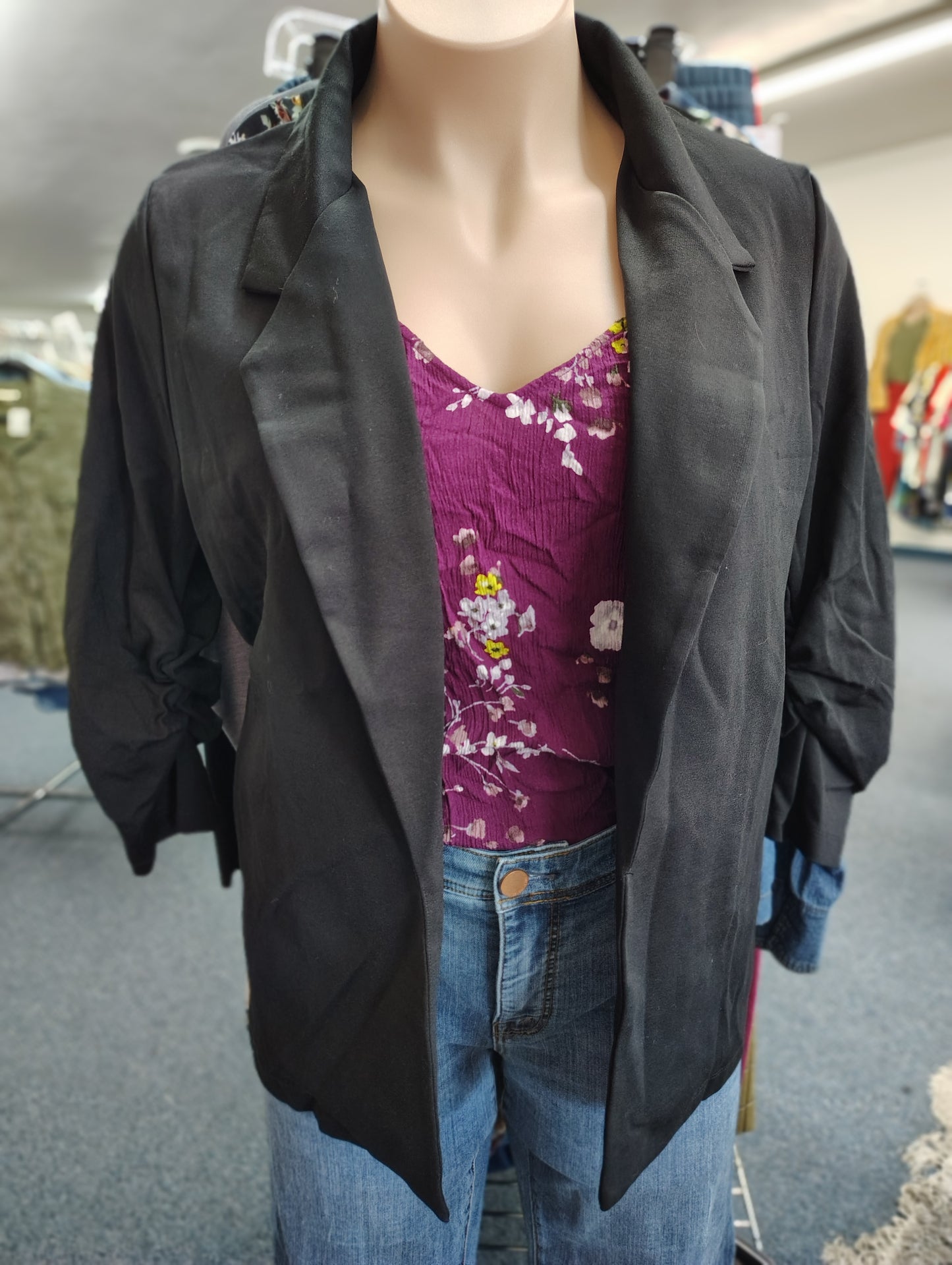 Dear Scarlett NWT black stretch knit blazer jacket 2x