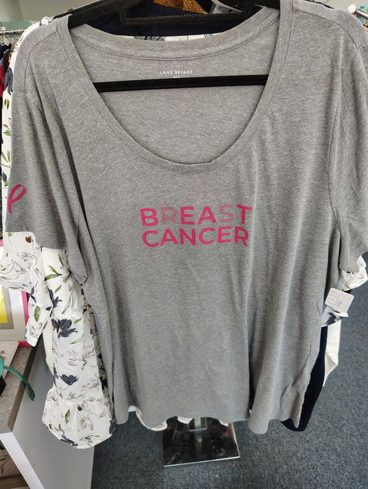 Lane Bryant gray Breast Cancer Awareness tee size 3x