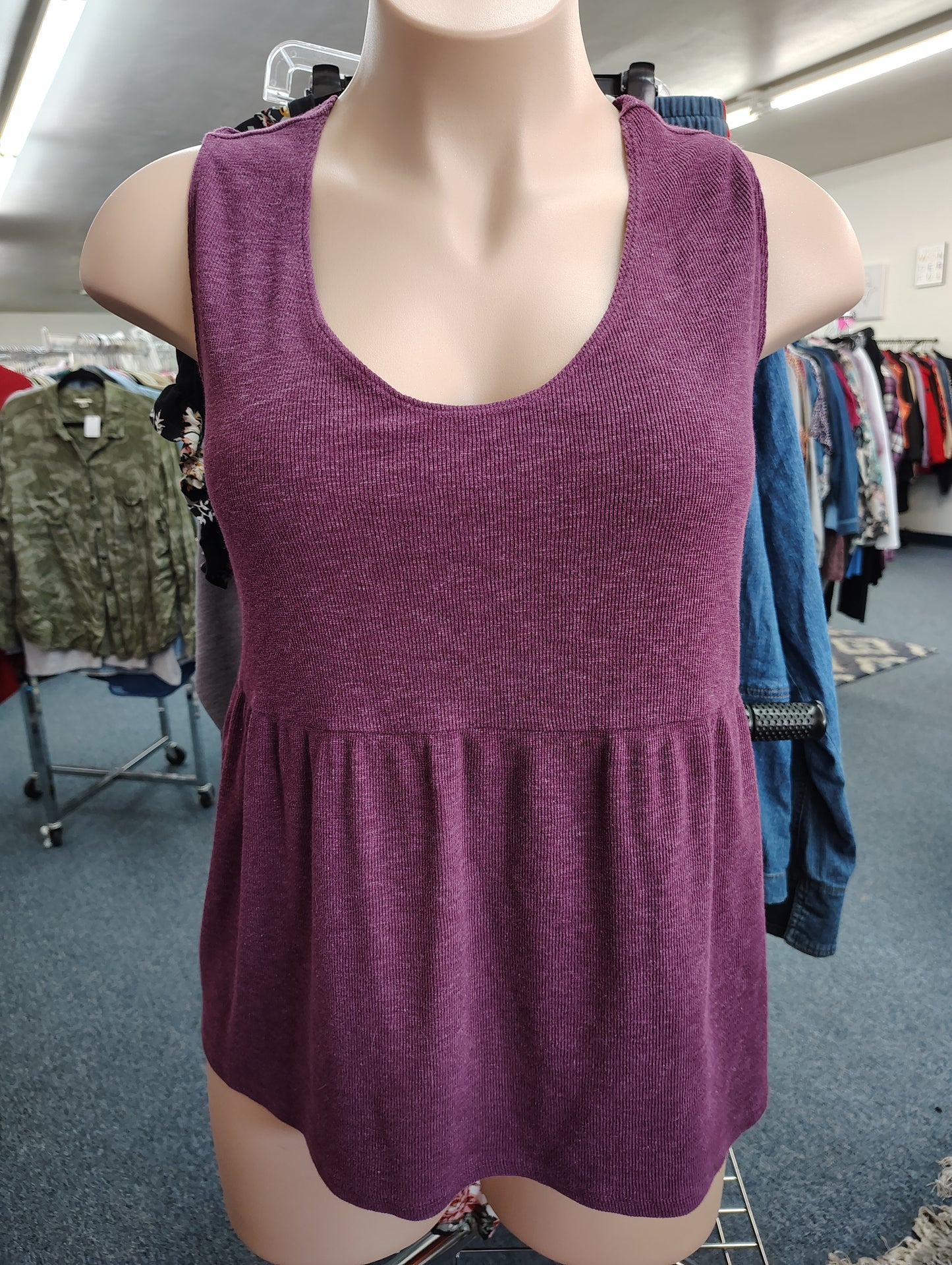 Terra & Sky purple knit babydoll tank top size 2x