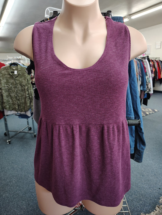 Terra & Sky purple knit babydoll tank top size 2x