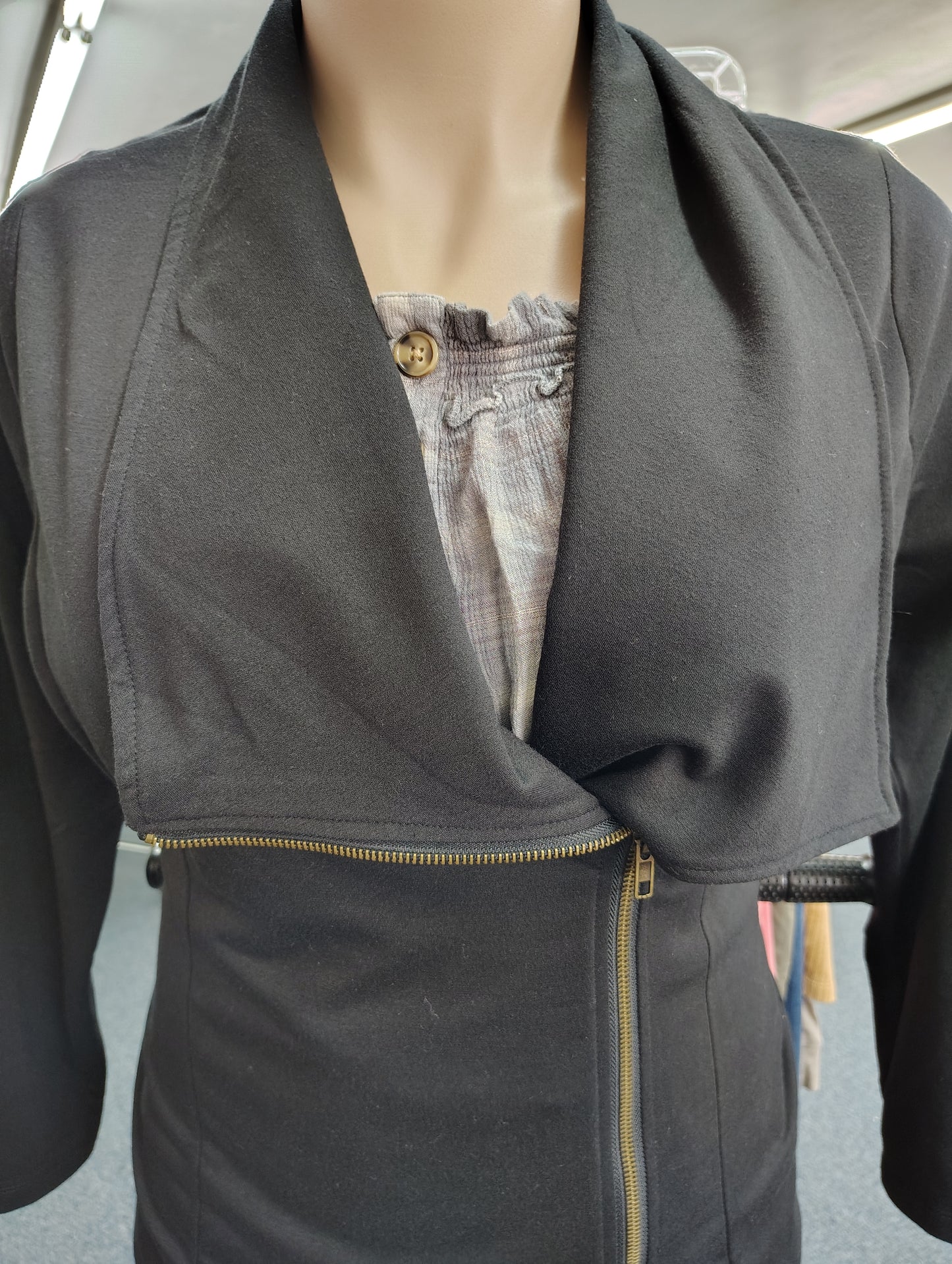 Andree by Unit black side zip moto blazer jacket size 1x