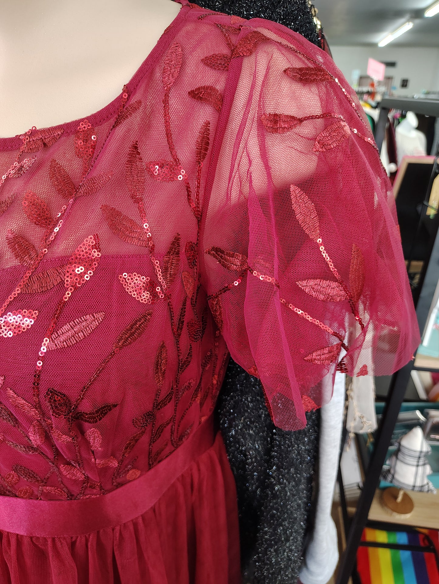 Ever Pretty maroon party cocktail maxi dress size 18 2x