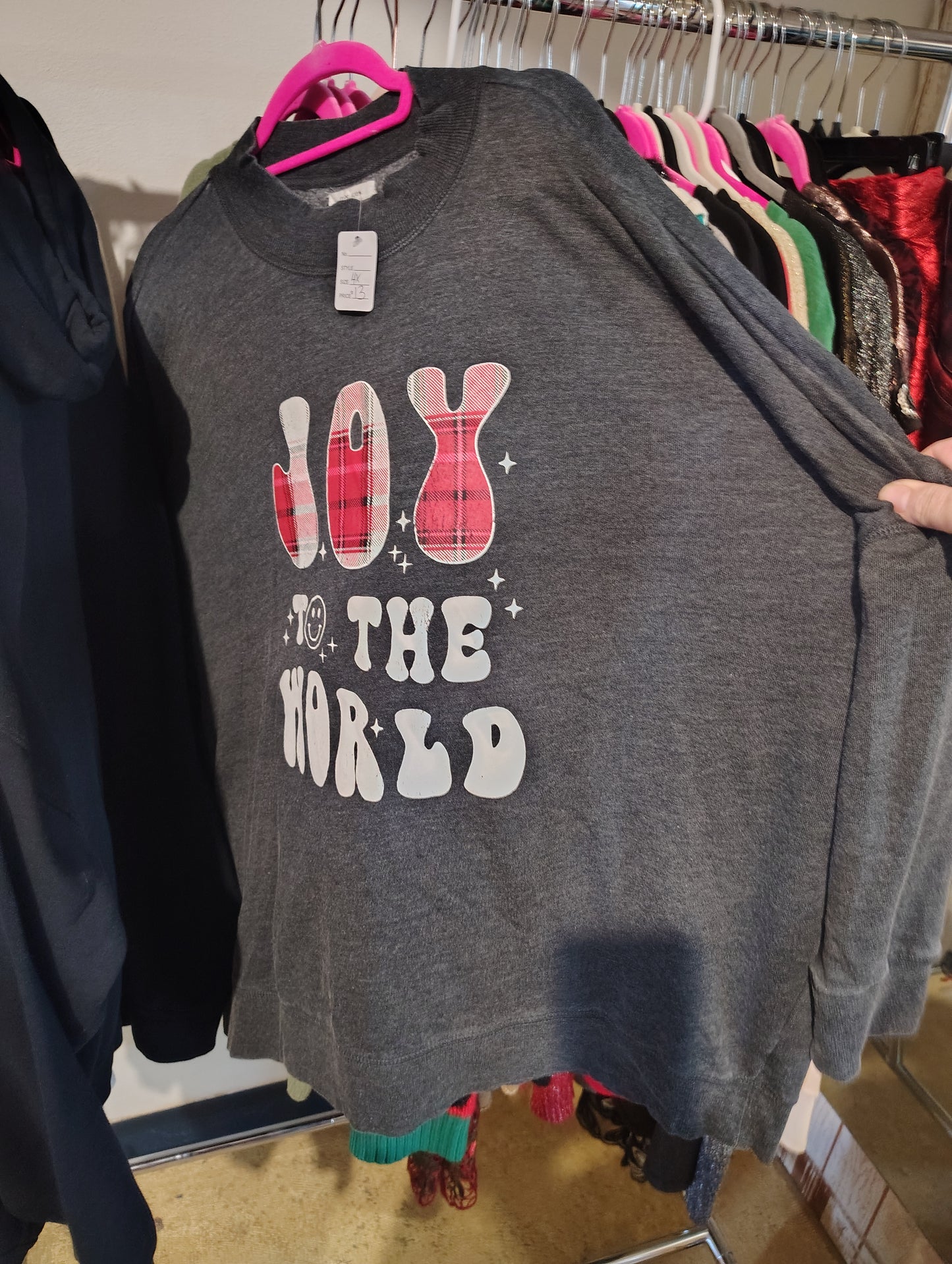 Maurices Joy to the World gray sweatshirt size 4x