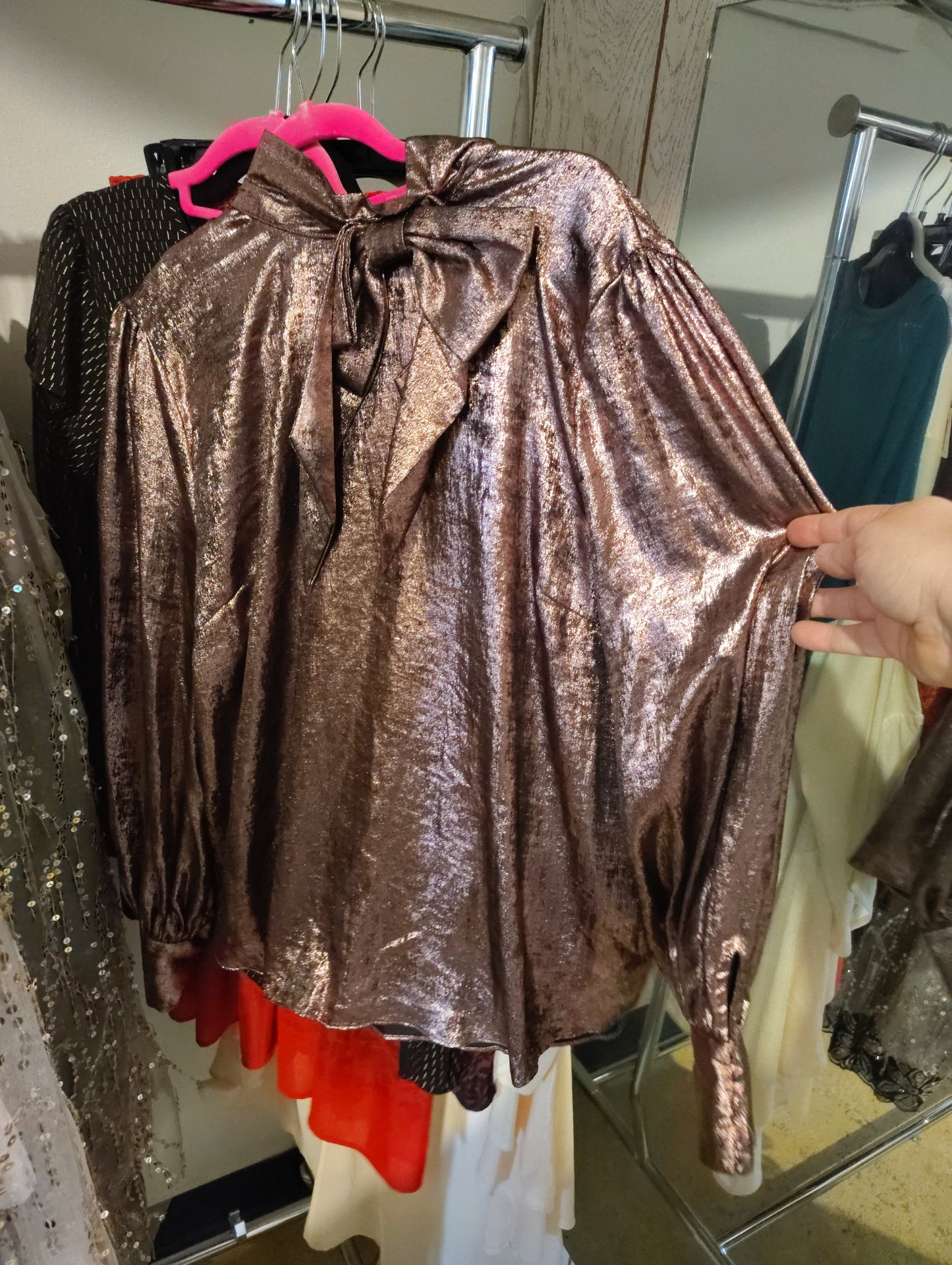 Ryegrass shiny rose gold bow holiday to size xxl