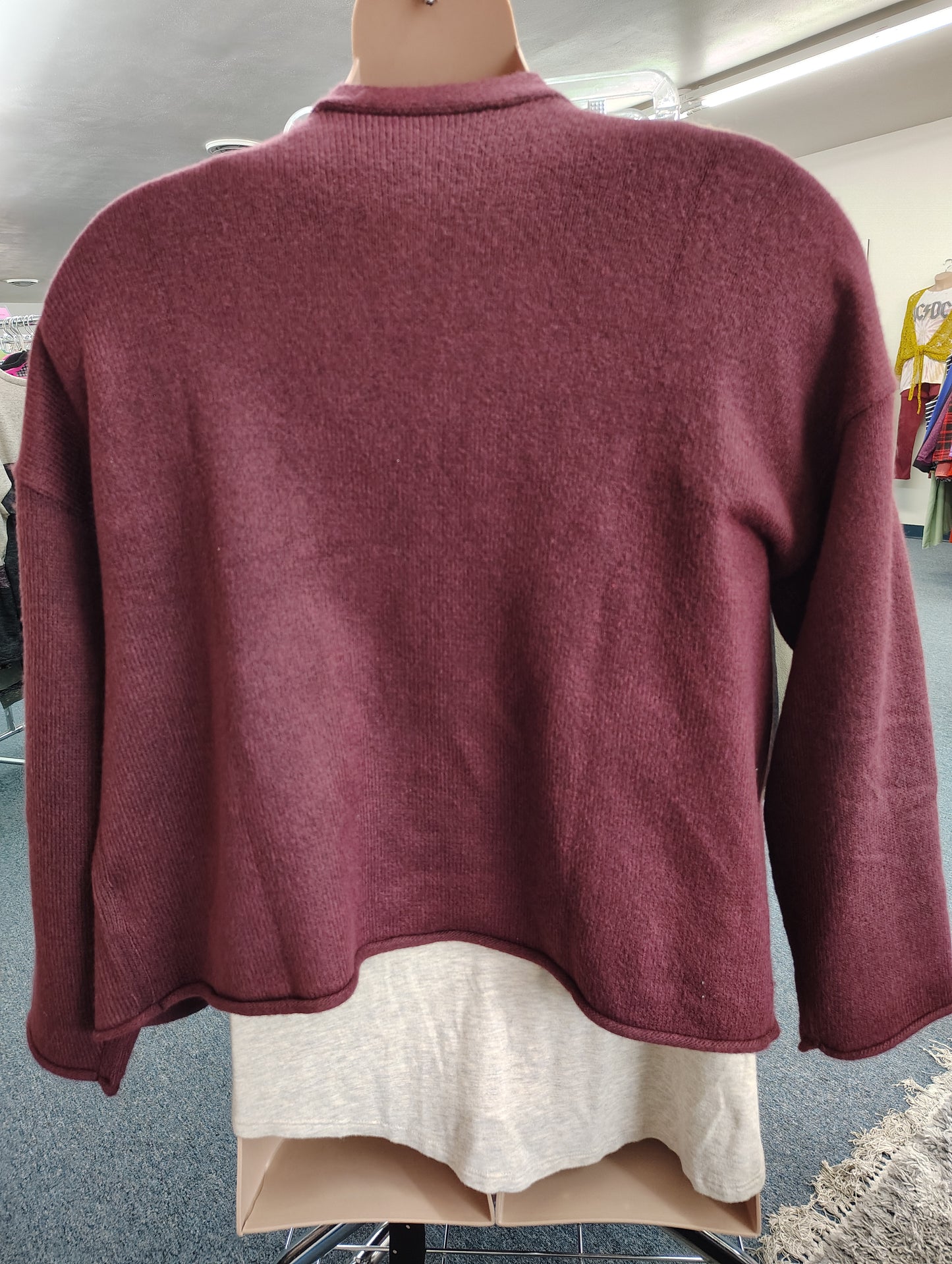 Member Mark maroon cardigan sweater size xxl