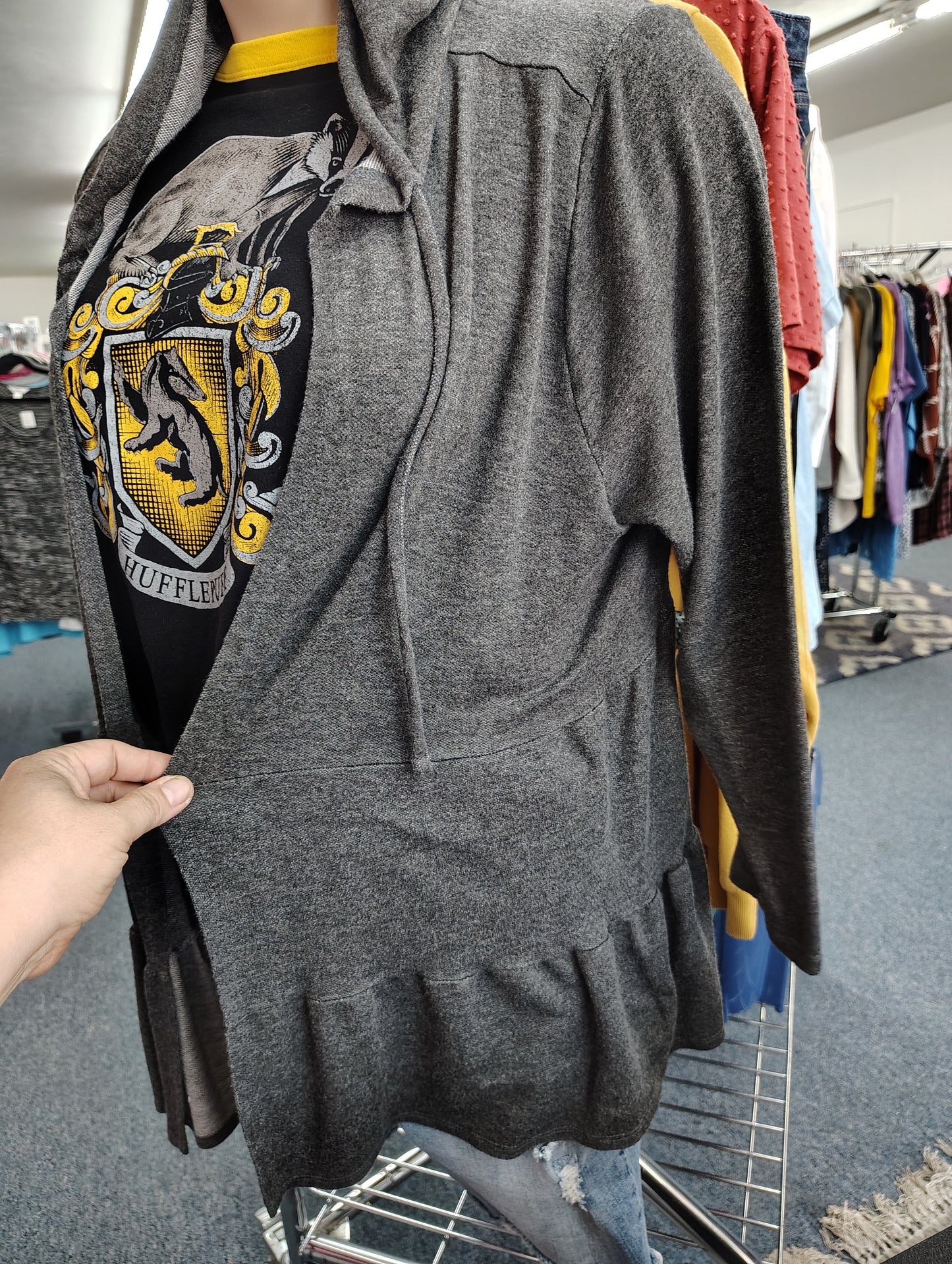 Maurices gray open front hoodie jacket size 2x