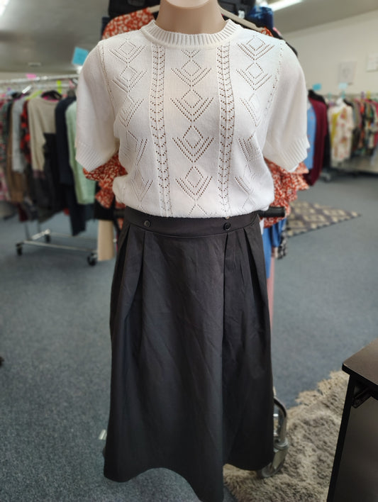 Vicki Wayne retro white short sleeve sweater size 2x