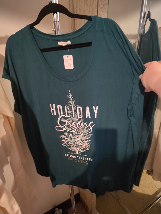 Maurices green Christmas Holiday burnout tee size 3x