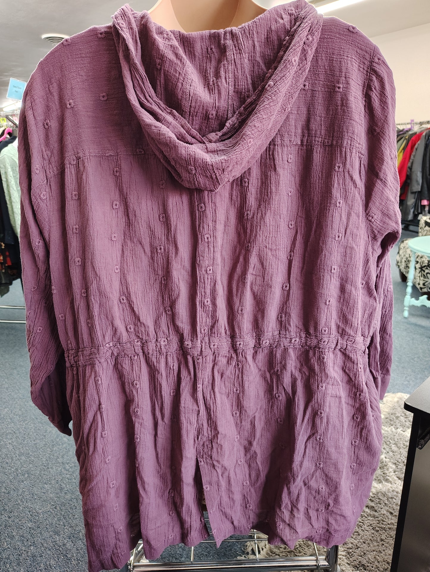 Torrid purple button front thermal hooded shirt size 6x