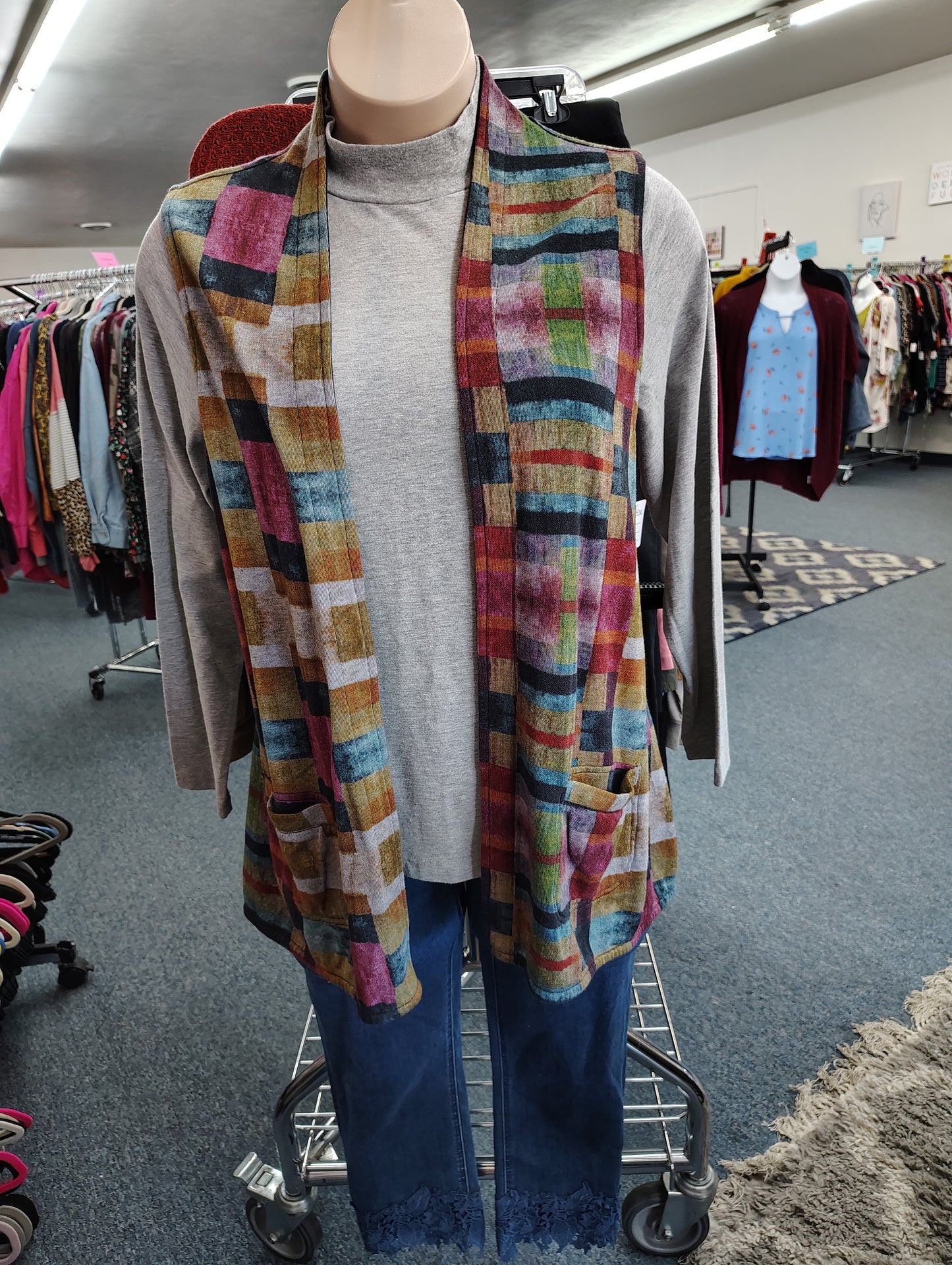 Croft & Barrow gray knit turtleneck top size 1x