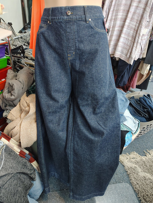 Spanx NWT dark wash super wide leg baggy jeans size 2x