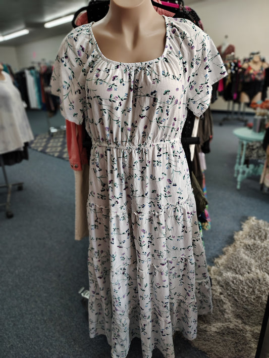 St John's Bay floral tiered boho maxi dress size XL